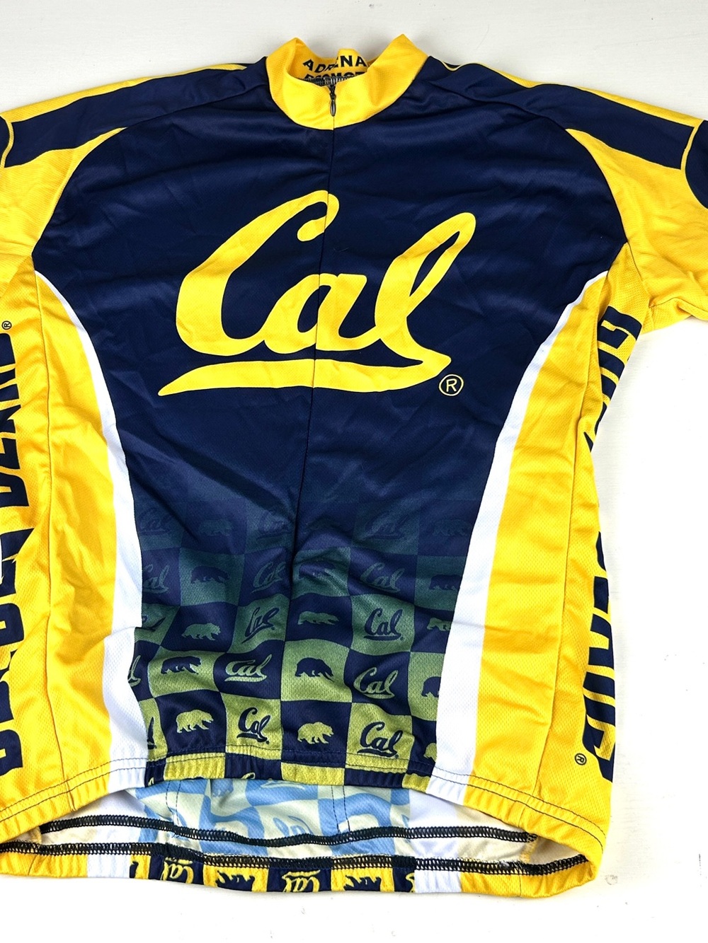 Adrenaline California Berkeley Bears Cycling Jersey Sz Large 1/2 Zip Cal